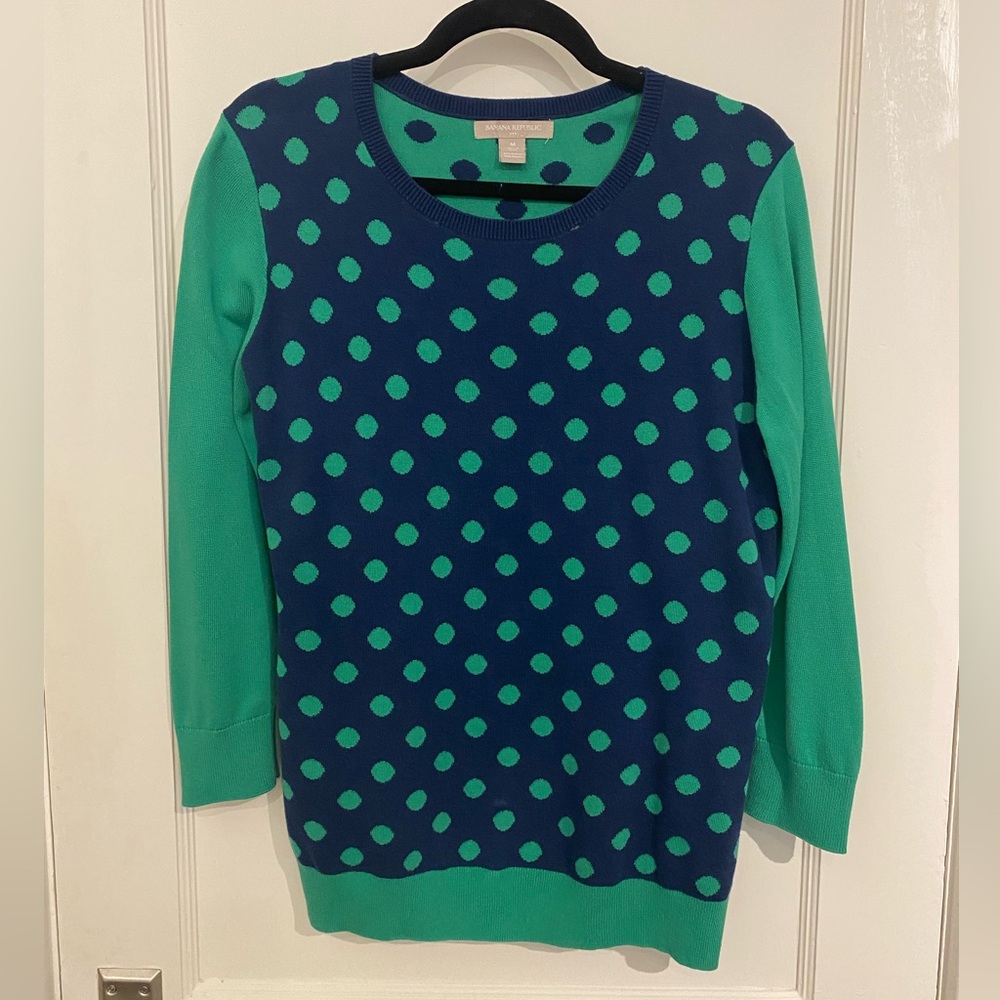 Banana Republic Crew Neck Polka Dot Sweater Size M